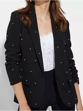 Generation Love Nadia Black Pearl-Embellished Blazer